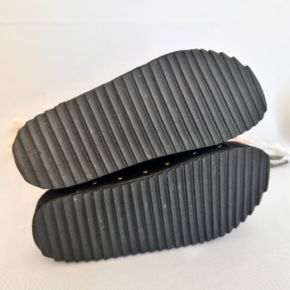 Black Platform Large Buckle Sandals, Size 9 - Picture 12 of 16